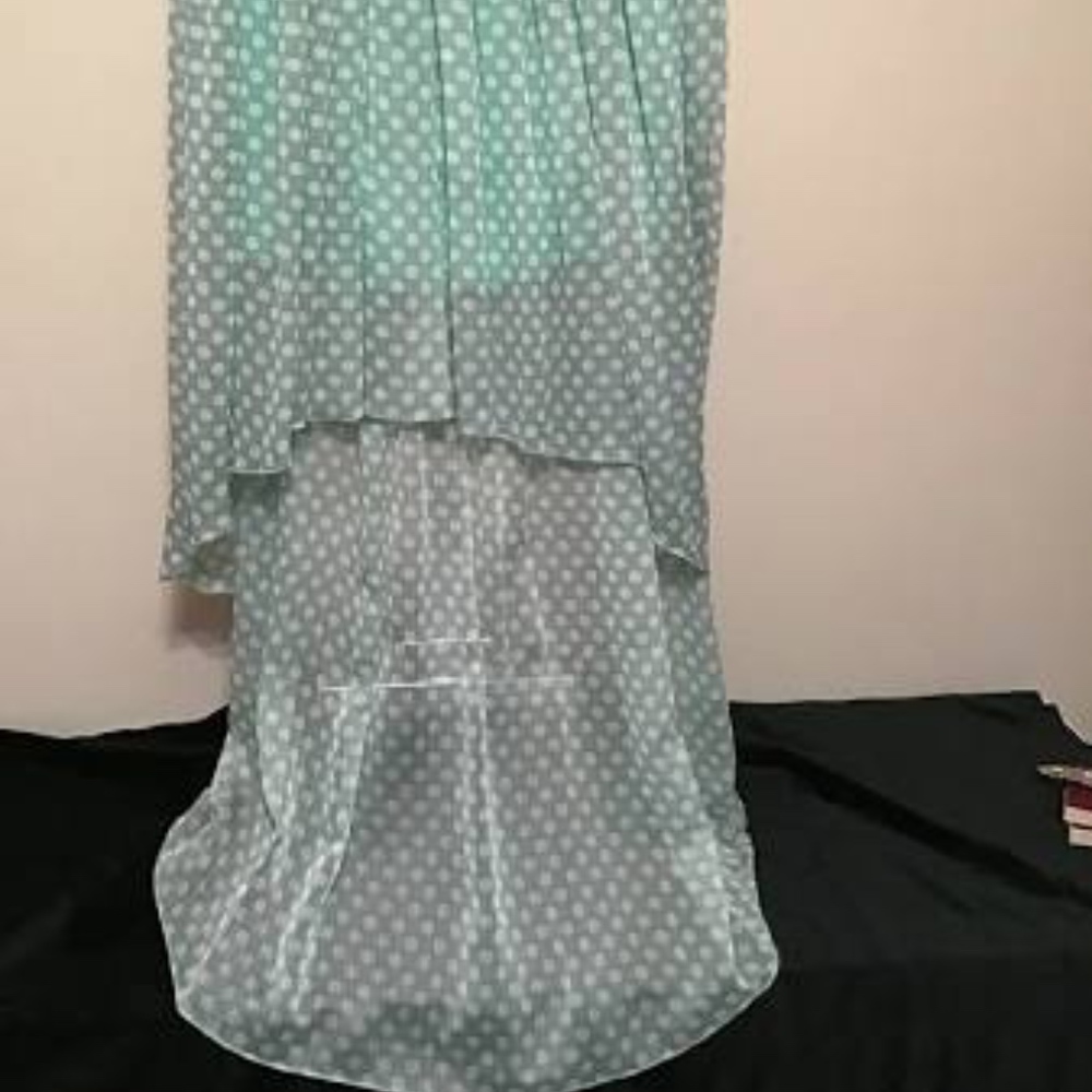 BB Couture Boho High Low Polka Dot Chiffon Skirt